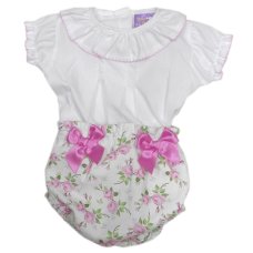 PQ211- Pink: Baby Girls Luxury 2 Piece Outfit (0-12 Months)